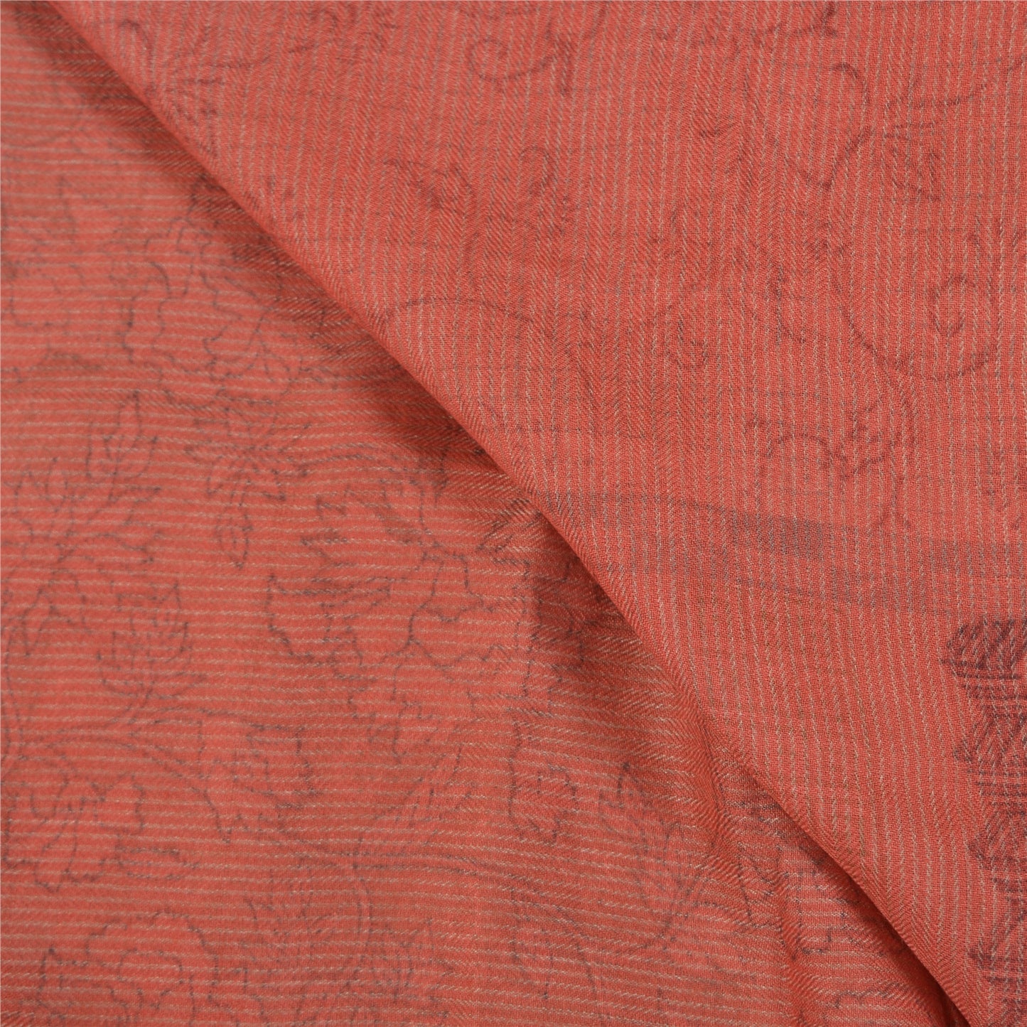 Sanskriti Vintage Brick Red Sarees Blend Cotton Printed Premium Sari Sustainable Fabric