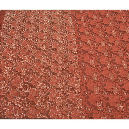 Sanskriti Vintage Brick Red Sarees Pure Organza SIlk Woven Premium Sari Sustainable Fabric
