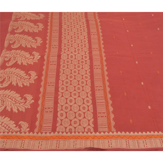 Sanskriti Vintage Mørkerøde Sarier Ren Bomuld Håndvævet Premium Sari Bæredygtigt Stoff