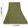 Sanskriti Vintage Green Indian Sarees Cotton Hand Beaded Woven Sari Sustainable Fabric