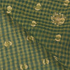 Sanskriti Vintage Green Indian Sarees Cotton Hand Beaded Woven Sari Sustainable Fabric