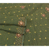 Sanskriti Vintage Green Indian Sarees Cotton Hand Beaded Woven Sari Sustainable Fabric