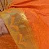 Sanskriti Vintage Orange Indiske Sarees Kunstsilke Vævet Premium Sari Håndværk Bæredygtigt Stoff