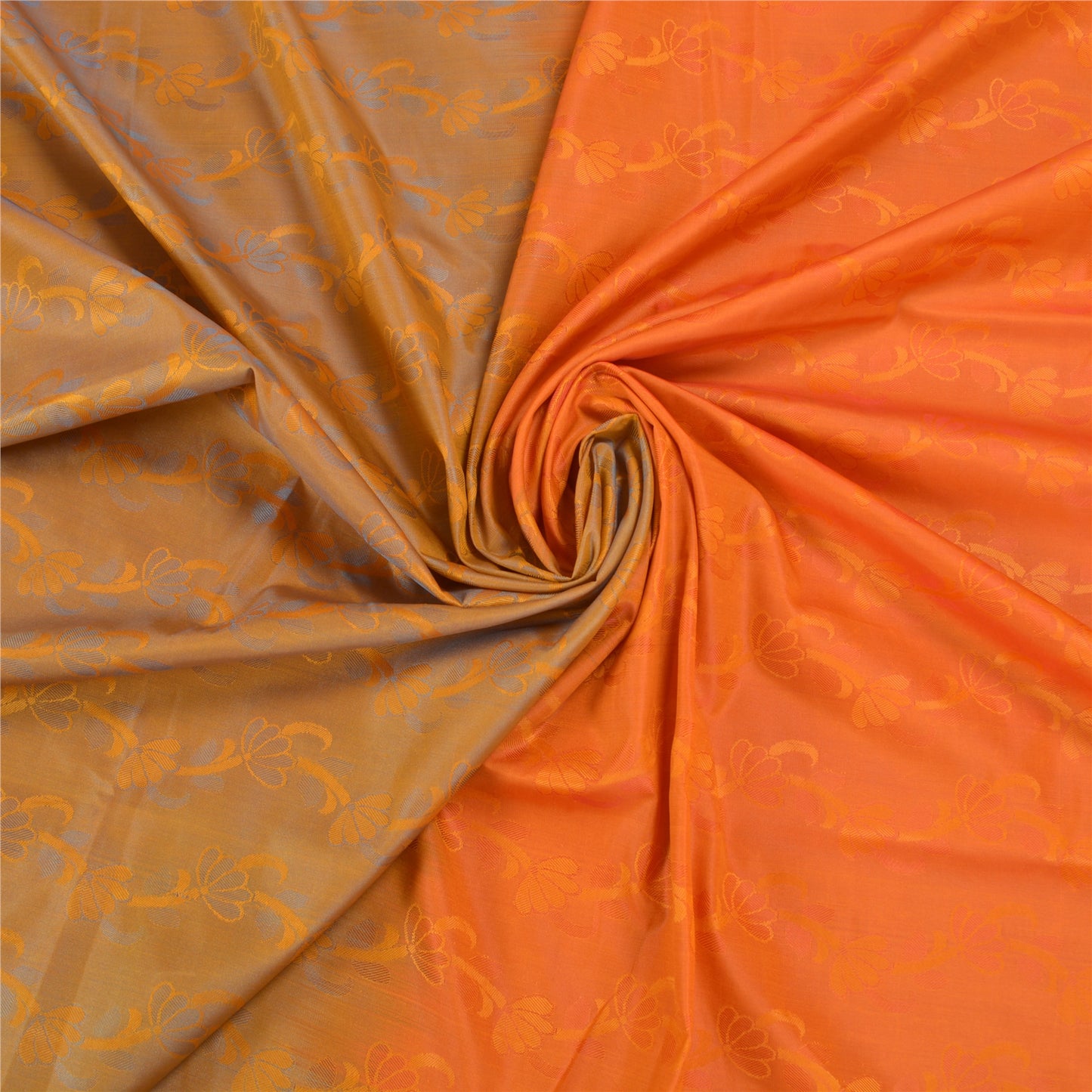Sanskriti Vintage Orange Indiske Sarees Kunstsilke Vævet Premium Sari Håndværk Bæredygtigt Stoff