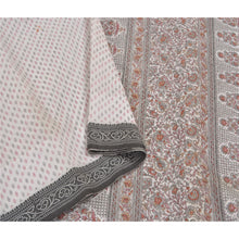 Load image into Gallery viewer, Sanskriti Vintage White Sarees Blend Silk Printed Premium Sari Craft Fabric
