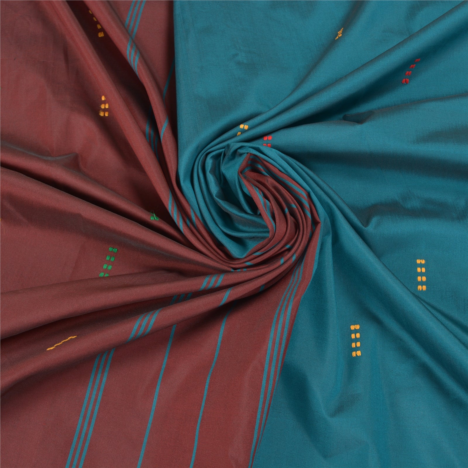 Sanskriti Vintage Grønne Sarees Kunstsilke Håndvævet Påfugl Premium Sari Bæredygtigt Stof