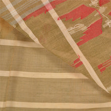 Load image into Gallery viewer, Sanskriti Vintage Peach Sarees Pure Cotton Handwoven Bengali Tant Sari Fabric
