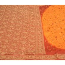 Load image into Gallery viewer, Sanskriti Vintage Saffron Sarees Pure Silk Embroidered Woven Premium Sari Fabric

