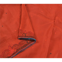 Load image into Gallery viewer, Sanskriti Vintage Brick Red Indian Sarees Pure Silk Embroidered 5 Yd Sari Fabric
