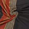 Sanskriti Vintage Black Indian Sarees Pure Cotton Printed Woven Sari Sustainable Fabric