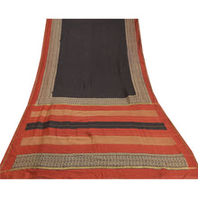Load image into Gallery viewer, Sanskriti Vintage Black Indian Sarees Pure Cotton Printed Woven Sari Fabric

