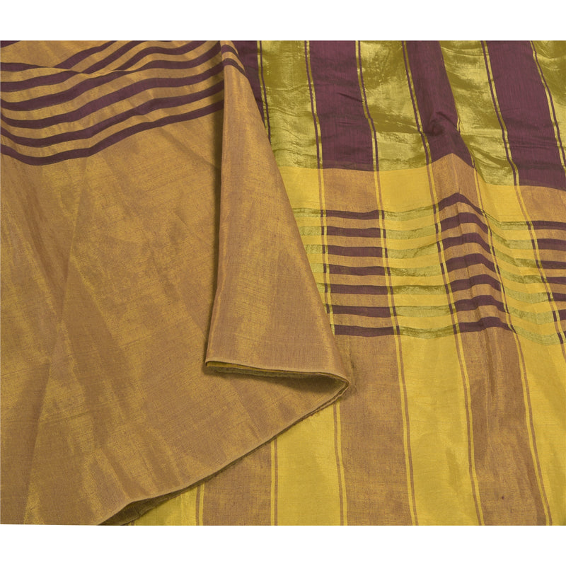 Sanskriti Vintage Lilla Indiske Sarees Kunstsilke Vævet Premium Sari Håndværk Bæredygtigt Stof