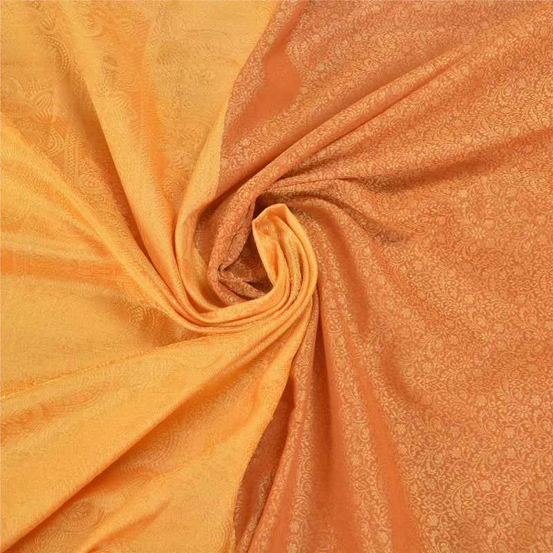 Sanskriti Vintage Brown Sarees Art Silk Woven Premium Sari Craft 5 Yard Sustainable Fabric