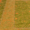 Sanskriti Vintage Green Sarees Pure Silk Embroidered Printed Sari Craft Sustainable Fabric