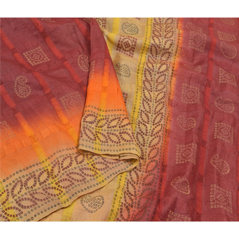 Sanskriti Vintage Indian Sarees Pure Silk Hand-Block Printed Premium Sari Sustainable Fabric