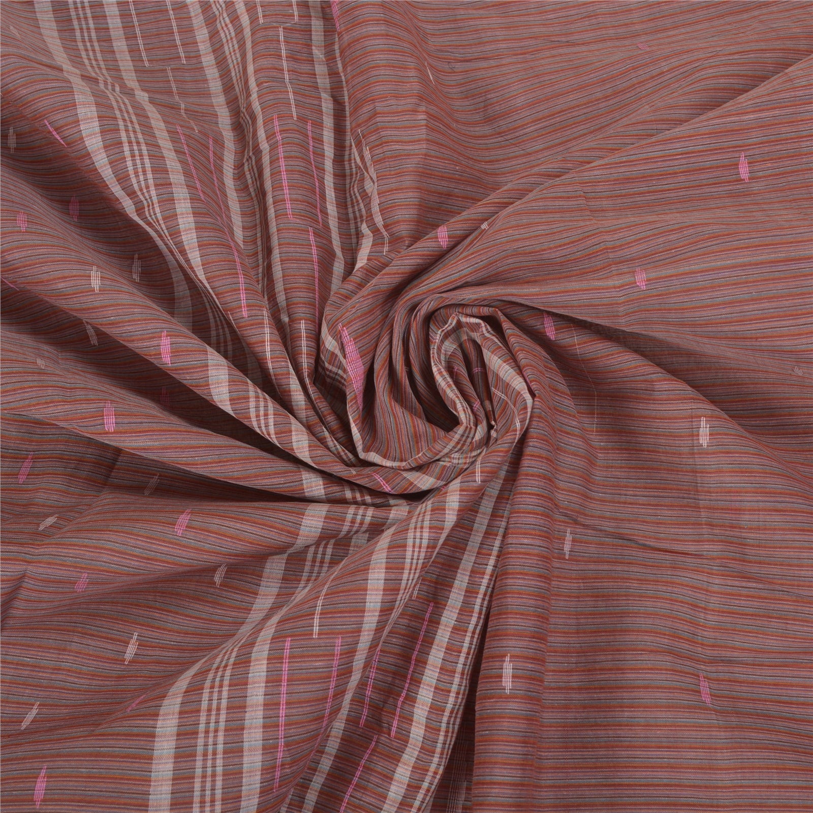 Sanskriti Vintage Vintage Bengali Tant Sari 100% Pure Cotton Indian Saree Hand-Woven 5 Yard Craft Fabric Bohemian Fabric