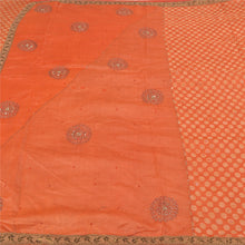 Load image into Gallery viewer, Sanskriti Vintage Orange Sarees Pure Silk Hand Beaded Woven Premium Sari Fabric
