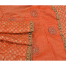 Load image into Gallery viewer, Sanskriti Vintage Orange Sarees Pure Silk Hand Beaded Woven Premium Sari Fabric
