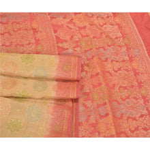 Load image into Gallery viewer, Sanskriti Vintage Ivory Sarees Art Silk Woven Premium Sari Craft 5 Yard Fabric
