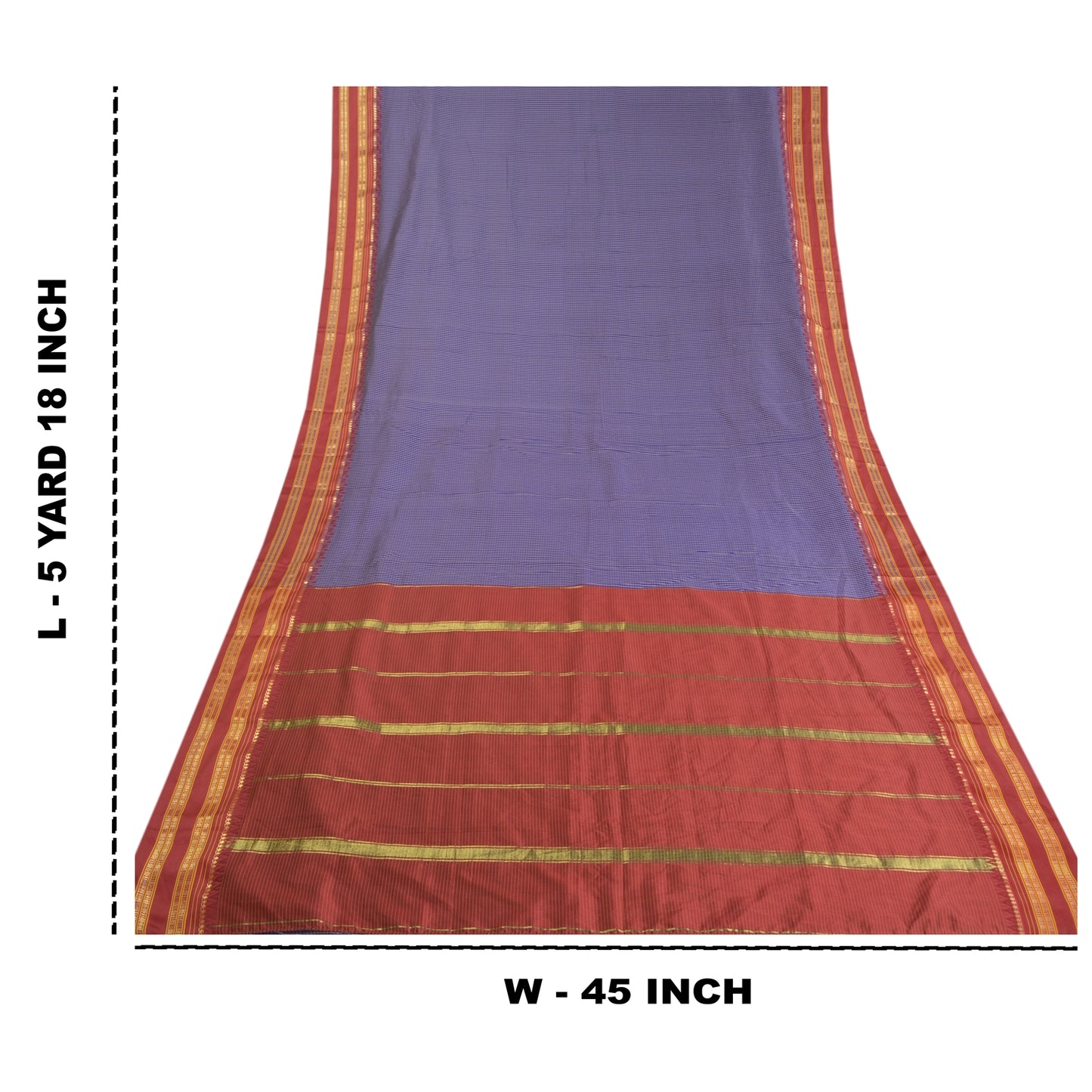 Sanskriti Vintage Blue Sarees Art Silke Woven Chettinad/Kandangi Sari Bæredygtigt stof