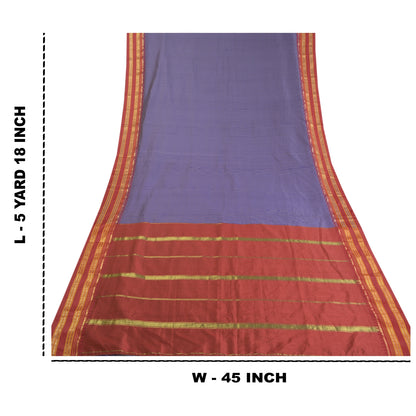Sanskriti Vintage Blue Sarees Art Silke Woven Chettinad/Kandangi Sari Bæredygtigt stof