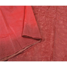 Load image into Gallery viewer, Sanskriti Vintage Red Sarees 100% Pure Silk Embroidered Craft Sari 5 Yard Fabric
