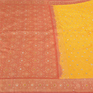 anskriti Vintage Yellow Sarees Blend Silk Hand Beaded Woven Premium Sari Fabric
