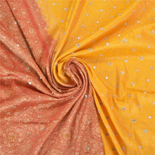 Load image into Gallery viewer, anskriti Vintage Yellow Sarees Blend Silk Hand Beaded Woven Premium Sari Fabric
