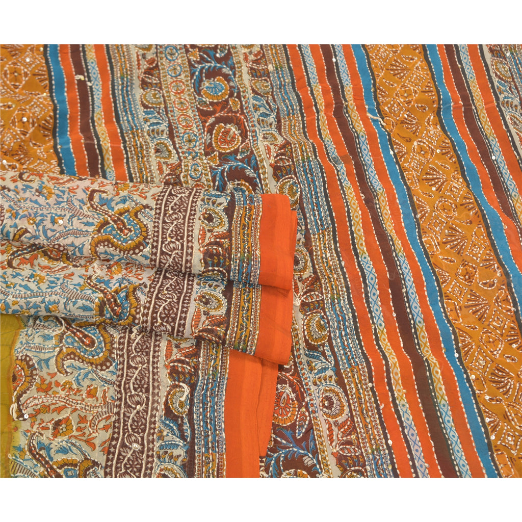 Sanskriti Vintage Indian Sarees Pure Silk Hand Embroidered Kantha Sari Sustainable Fabric
