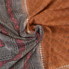 Sanskriti Vintage Brown Sarees Pure Silk Hand-Block Print Premium Sari Sustainable Fabric