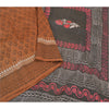 Sanskriti Vintage Brown Sarees Pure Silk Hand-Block Print Premium Sari Sustainable Fabric