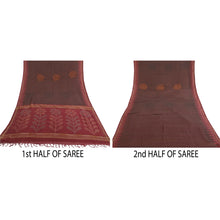 Load image into Gallery viewer, Sanskriti Vintage Brown Sarees 100% Pure Silk Woven Sari Craft Soft 5 YD Fabric
