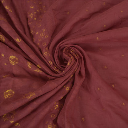 Sanskriti Vintage Dark Red Sarees 100% Pure Cotton Woven Sari Craft Soft Sustainable Fabric