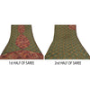 Sanskriti Vintage Green Sarees Pure Georgette Silk Hand-Woven Sari Craft Sustainable Fabric