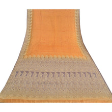 Load image into Gallery viewer, Sanskriti Vintage Saffron Sarees Pure Silk Embroidered Woven Sari Craft Fabric
