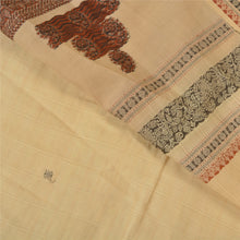 Load image into Gallery viewer, Sanskriti Vintage Beige Indian Sarees 100% Pure Cotton Woven Premium Sari Fabric
