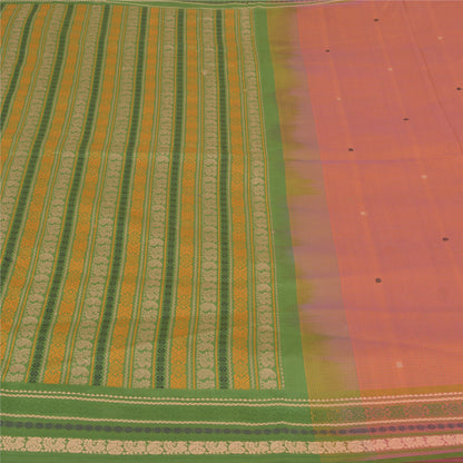 Санскрити Винтаж Зеленые Сари Смесовый Шелк Ручной Работы Павлин Премиум Сари Экологичная Ткань