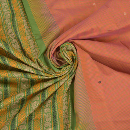 Санскрити Винтаж Зеленые Сари Смесовый Шелк Ручной Работы Павлин Премиум Сари Экологичная Ткань