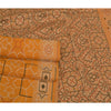 Sanskriti Vintage Saffron Sarees 100% Pure Silk Woven Premium Sari Craft Sustainable Fabric
