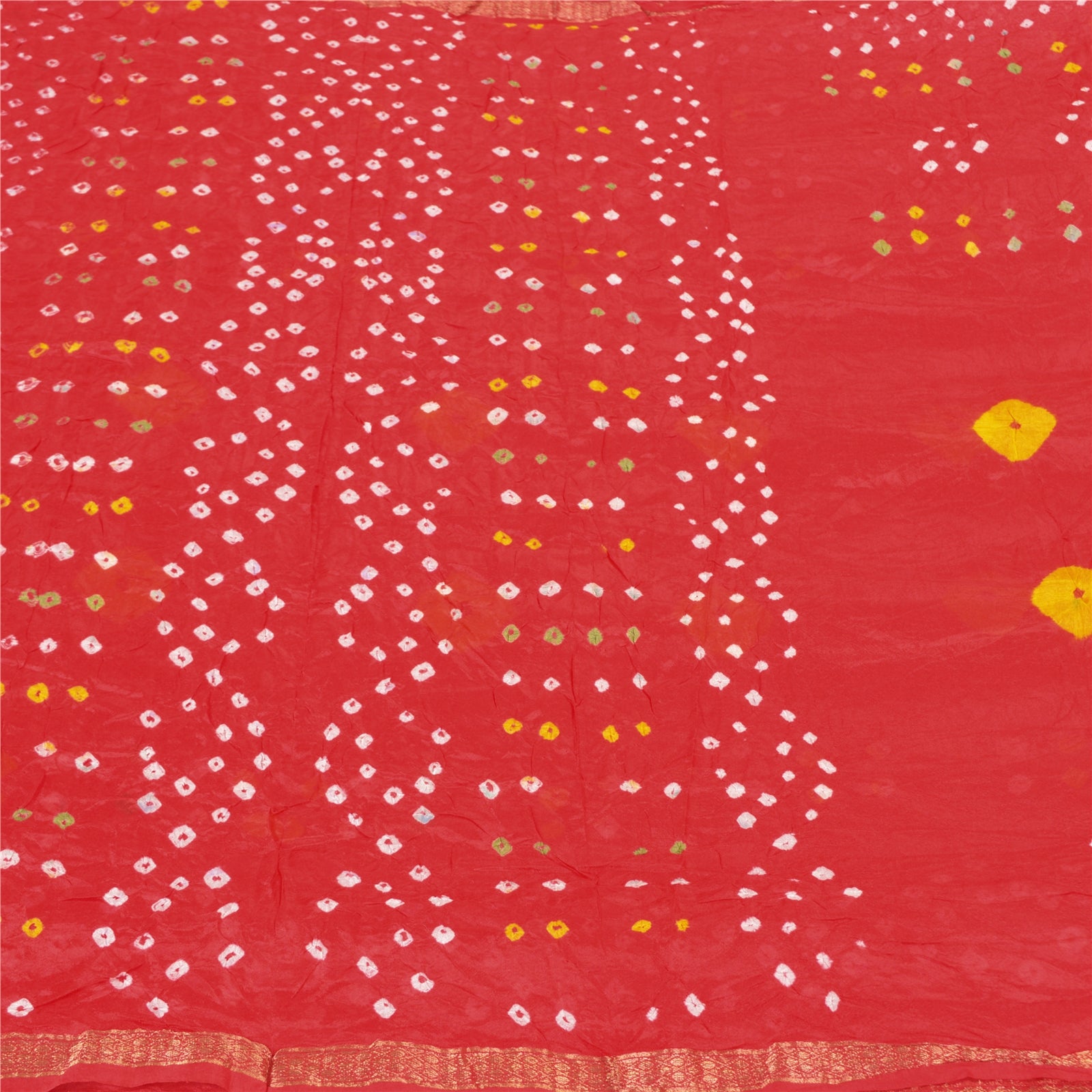 Sanskriti vintage rød indisk sarees kunst silke bandhani vævet sari 5 yard bæredygtigt stof