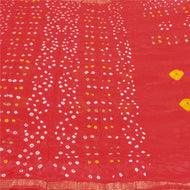 Sanskriti Vintage Red Indian Sarees Art Silk Bandhani Woven Sari 5 Yard Fabric