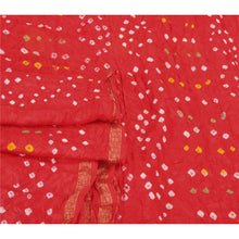 Load image into Gallery viewer, Sanskriti Vintage Red Indian Sarees Art Silk Bandhani Woven Sari 5 Yard Fabric
