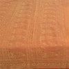 Sanskriti Vintage Orange Indian Sarees Art Silk Woven Sari Craft 5 Yard Sustainable Fabric