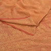 Sanskriti Vintage Orange Indian Sarees Art Silk Woven Sari Craft 5 Yard Sustainable Fabric