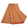 Sanskriti Vintage Orange Indian Sarees Art Silk Woven Sari Craft 5 Yard Sustainable Fabric