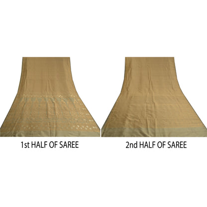 Sanskriti Vintage Brown Indian Sarees Blend Silk Woven Premium Sari Craft Sustainable Fabric