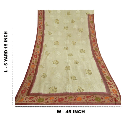Sanskriti Vintage Sarees Cotton Silk Embroidered Hand-Painted Kota Sari Sustainable Fabric