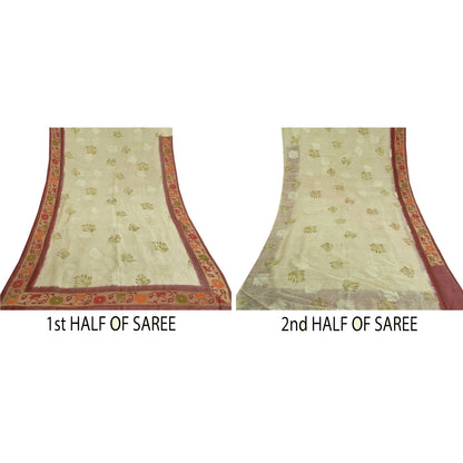 Sanskriti Vintage Sarees Cotton Silk Embroidered Hand-Painted Kota Sari Sustainable Fabric