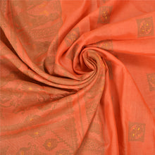 Load image into Gallery viewer, Sanskriti Vintage Orange Sarees 100% Pure Silk Woven Baluchari Sari Craft Fabric
