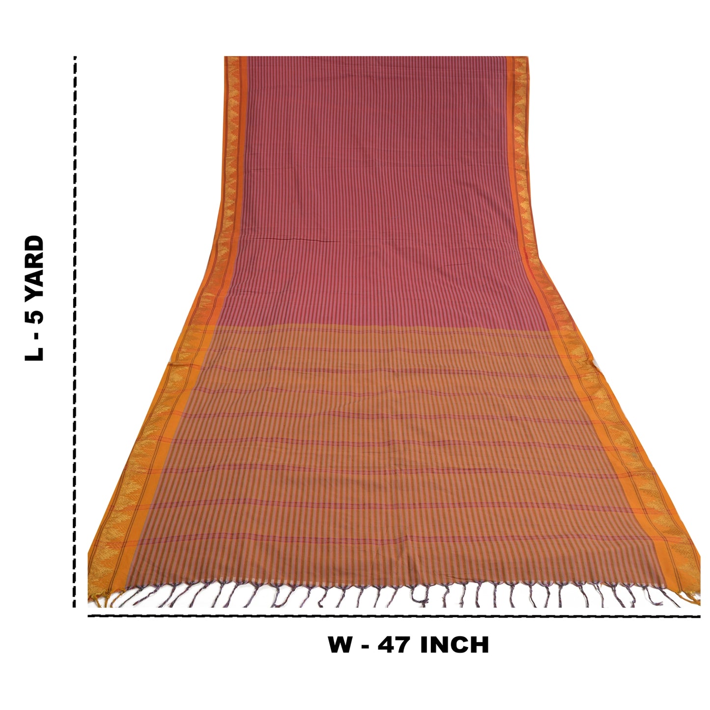 Sanskriti Vintage Pink Indian Sarees Blend Cotton Woven Premium Sari Sustainable Fabric